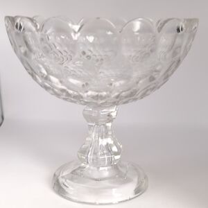 Antique EAPG Flint Glass Large Pedestal Compote Candy Dish